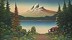 #1530 ~ Flexhaug - Untitled - Stag Outside the Cabin