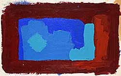 #1574 ~ Patten - Untitled - Blue on Maroon