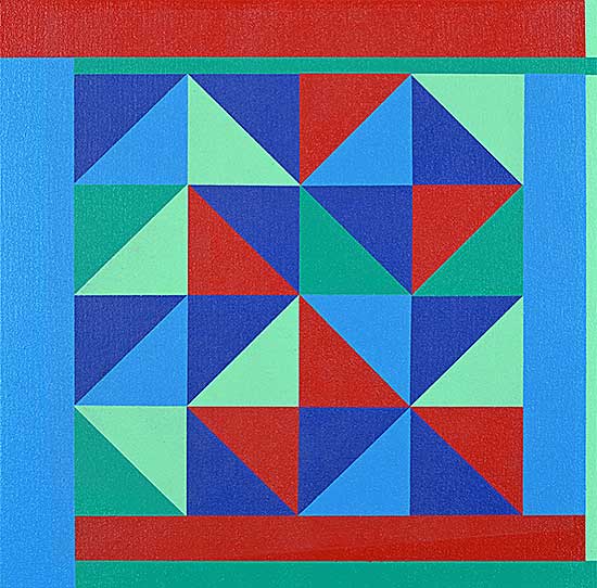 #235 ~ Farrell - Untitled - Blue, Green and Red Triangle Shapes