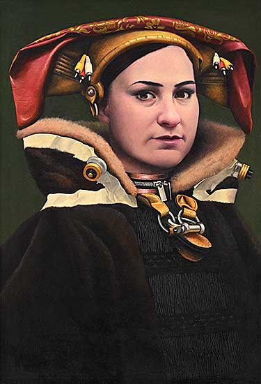 #240 ~ Flodberg - Portrait with Purse Scraps and AV Cables