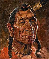 #216 ~ de Grandmaison - Untitled - Portrait of a Man with Feather