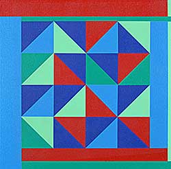 #235 ~ Farrell - Untitled - Blue, Green and Red Triangle Shapes