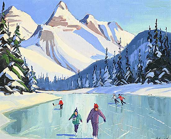 #352 ~ Law - Grandchildren Skating in the Rockies