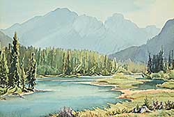 #520 ~ Shelton - Untitled - Bow River [Mount Bourgeau]