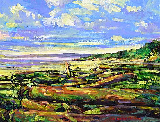 #2051 ~ Chuang - Logs on Beach