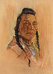 #2064 ~ de Grandmaison - Untitled - Man with Braids