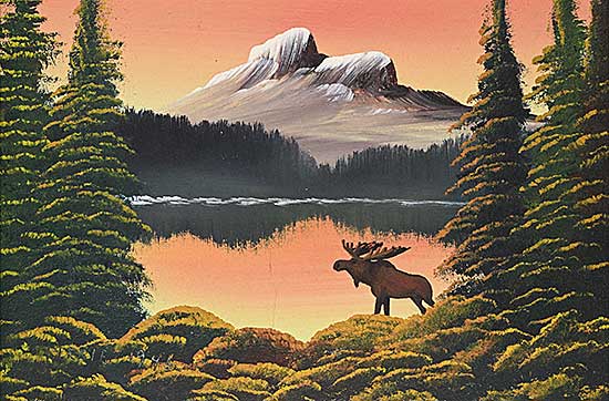 #2086 ~ Flexhaug - Untitled - Moose at Sunset