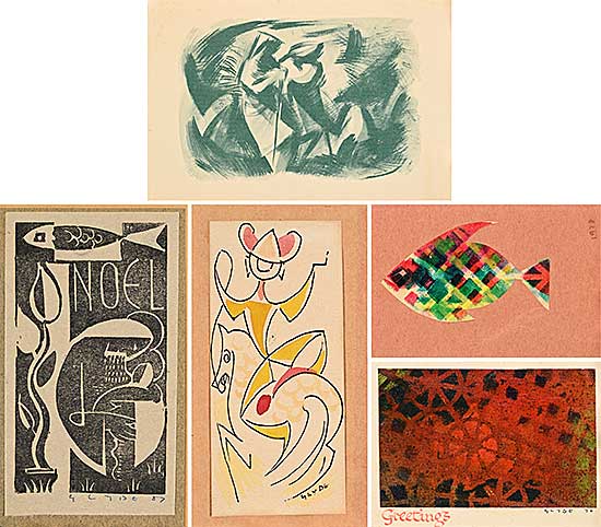 #2107 ~ Glyde - Lot of Five Christmas and Greeting Cards