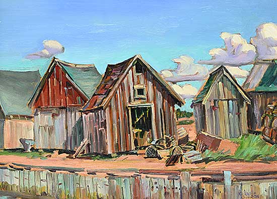 #2109 ~ Gordon - Fishing Shacks at Graham's Pond [Gaspereaux P.E.I.]
