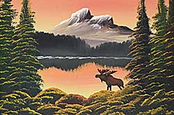 #2086 ~ Flexhaug - Untitled - Moose at Sunset