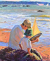 #2124 ~ Hedrick - Untitled - A Boat, A Boy