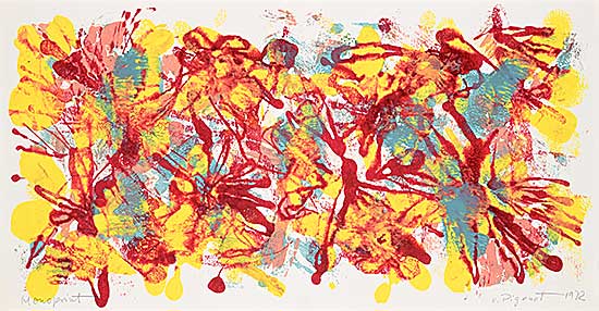 #2214 ~ Markgraf - Untitled - Yellow, Red, Turquoise Abstract #1/1