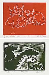 #2158 ~ Kerr - 'Young Antelope' and 'Untamed' Prints with Book
