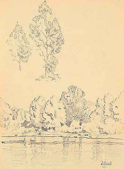 #2256 ~ Nicoll - Untitled - Forest and Lake Study