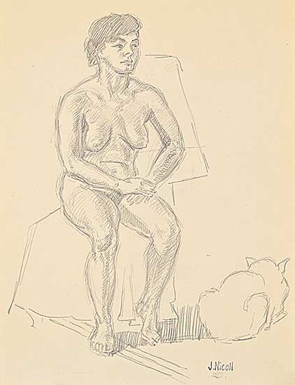 #2257 ~ Nicoll - Untitled - Nude Portrait with Cat