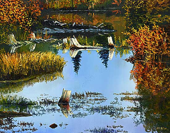 #2296 ~ Phillips - Untitled - Marshland Reflections