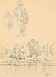 #2256 ~ Nicoll - Untitled - Forest and Lake Study