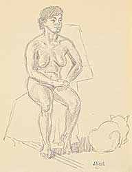 #2257 ~ Nicoll - Untitled - Nude Portrait with Cat