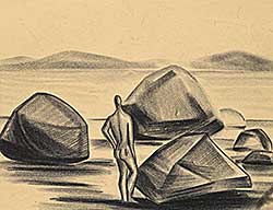 #2321 ~ Robinson - Untitled - Figure and Stones #2321 ~ Robinson - Untitled - Figure and Stones