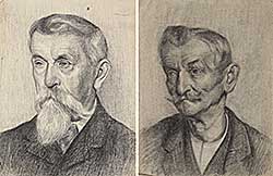 #2344 ~ School - Untitled - Two Portraits of Distinguished Gentlemen