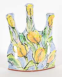 #2347 ~ Selfridge - Triple Stemmed Tulip Vase