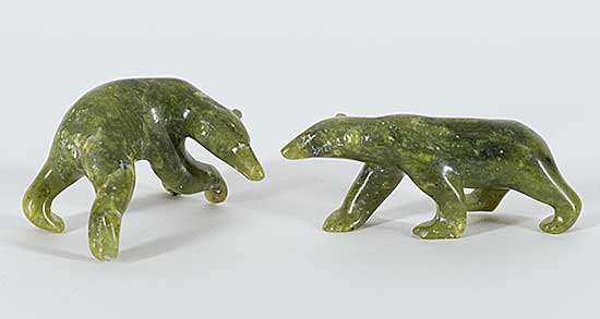 #1076 ~ Evaluardjuk - Lot of Two Miniature Bear Sculptures