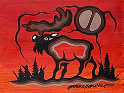#1041 ~ Beaulieu - Untitled - Moose in the Moonlight