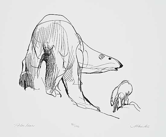 #1090 ~ Houston - Polar Bears  #81/150 [Arctic Drawings]