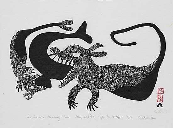 #1136 ~ Kiakshuk - Sea Monsters Devouring Whale  #7/50