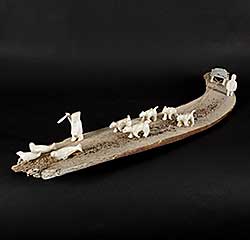 #1096 ~ Illuitok - Untitled - Seal Hunting with Dog Sled