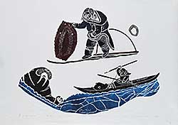 #1109 ~ Irqumia - Untitled - Woman at Work, Hunter in Kayak  #26/50