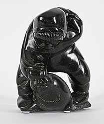 #1125 ~ Kasudluak - Untitled - Hunter with Seal on Sinew Line