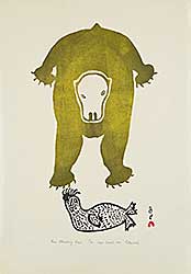 #1225 ~ Ashoona - Bear Attacking Seal  #19/50