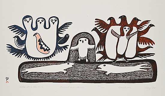 #1254 ~ Qinnuayuak - Seals Stalk the Owl  #23/50