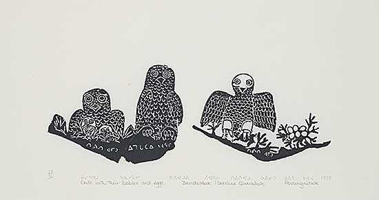 #1259 ~ Qumaluk - Owls with their Babies and Eggs  #25/36