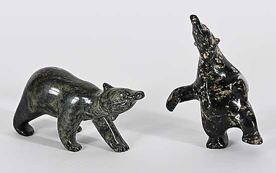 #1304 ~ School - Two Small Bear Sculptures
