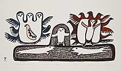 #1254 ~ Qinnuayuak - Seals Stalk the Owl  #23/50