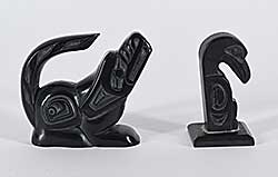 #1330 ~ School - Lot of Two Small Argillite Sculptures