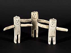 #1338 ~ School - Untitled - Three Hunters Comparing Fish Size