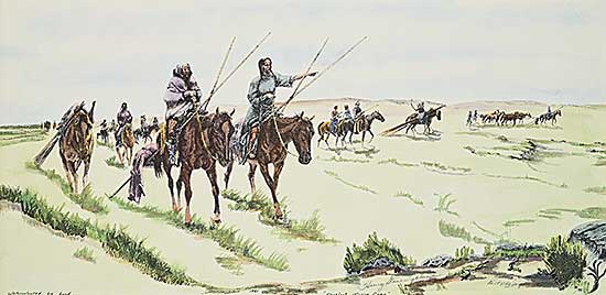 #1356 ~ Standing Alone - Blackfoot Moving Camp  #90/99