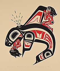 #1392 ~ Wells - Killer Whale, Man and Woman #39/200