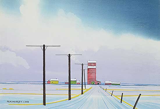 #153 ~ Hurley - Untitled - Red Silo in Winter