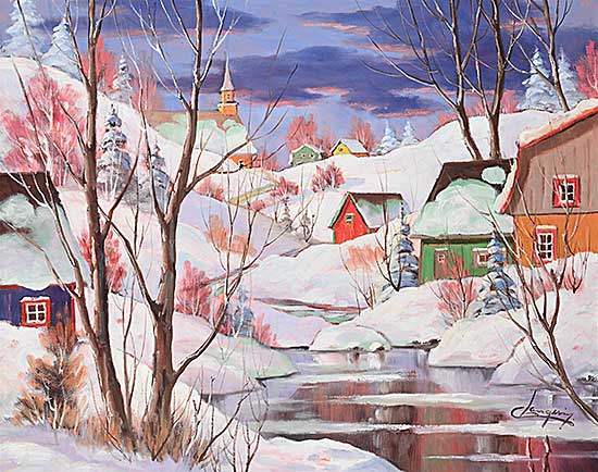 #184 ~ Langevin - Untitled - Houses Along the River