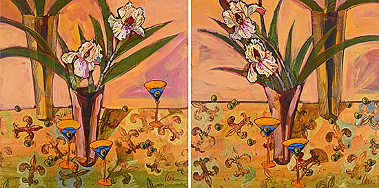 #189 ~ Leier - Iris and French Martini A + B [Diptych]