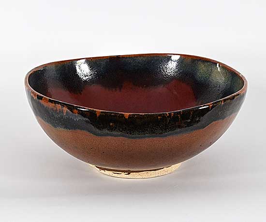 #194 ~ Lindoe - Untitled - Magenta and Brown Bowl