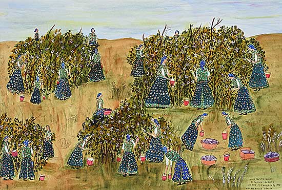 #207 ~ McCaugherty - Hutterite Girls Picking Berries [Wheelerville Series]