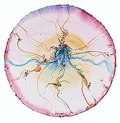 #161 ~ Janvier - Untitled - Elegant Lines in Orange