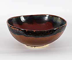 #194 ~ Lindoe - Untitled - Magenta and Brown Bowl