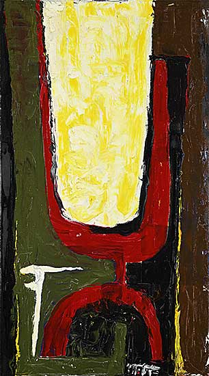 #230 ~ Nicoll - Untitled - Yellow and Red Abstract