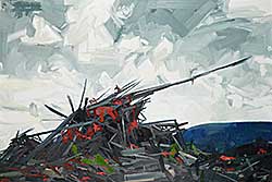 #240 ~ Olson - Untitled - Sharp Forms Under Sky